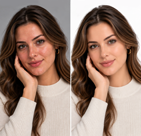 Retouching before and after