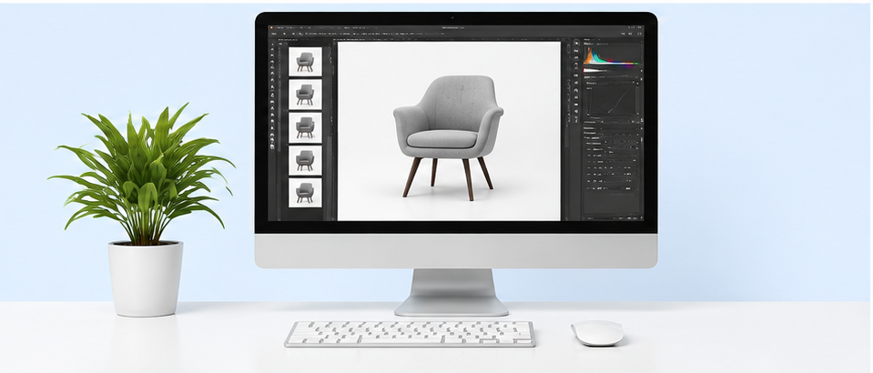 Retouching before and after